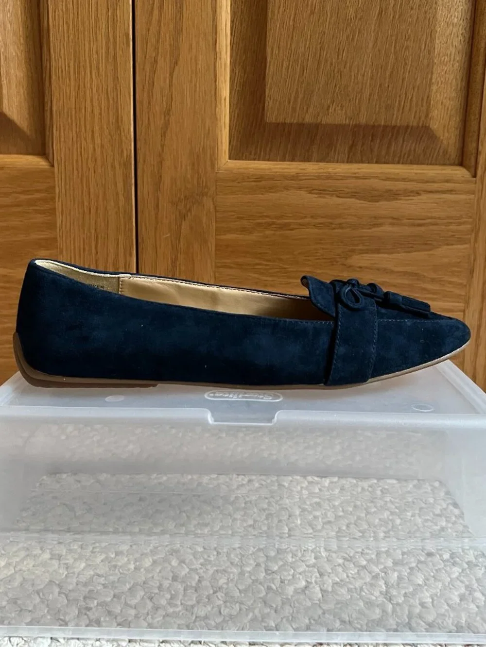 TALBOTS - Francesca Suede Driving Flats - Indigo Blue -- NEW, no Box
